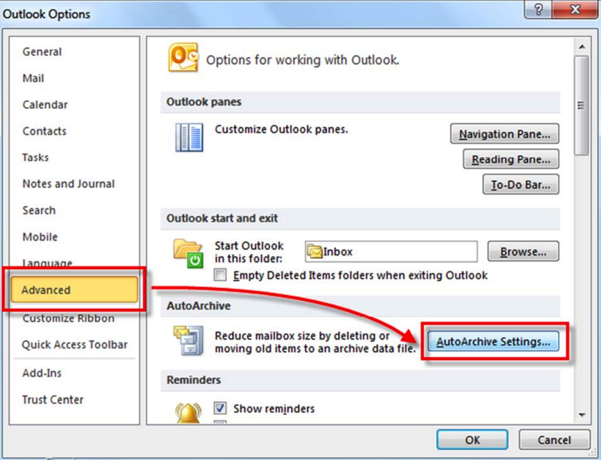 Configure and Manage AutoArchive In Outlook 2010 & 2013