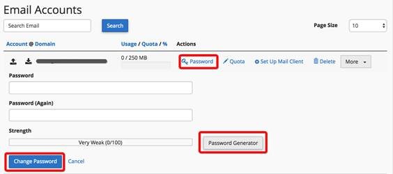 Changing your email password in cPanel