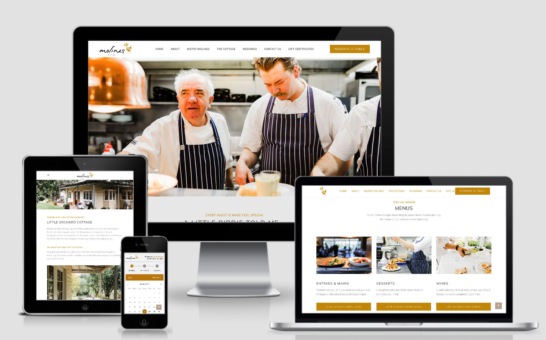 Bistro Molines website design